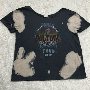 Modish rebel black distressed rock n roll t shirt size small